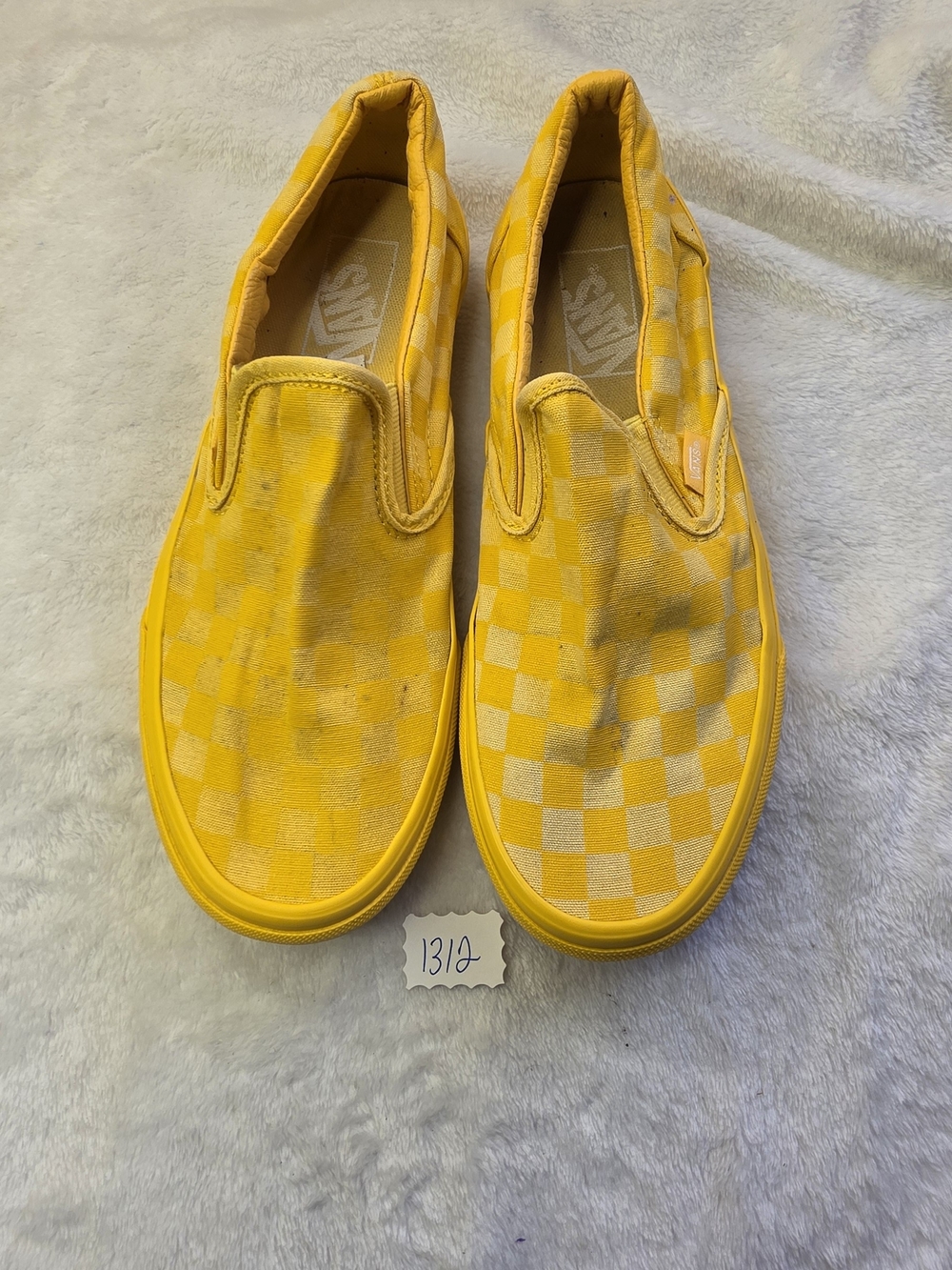 Vans Women's Slip-On Checkerboard Sneakers - Yellow
